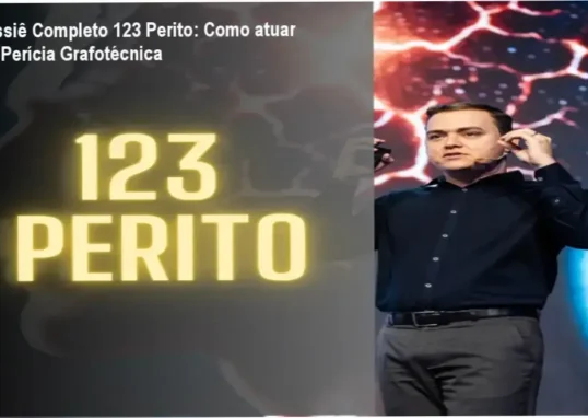 Microscópio digital incluso no curso 123 Perito, mostrando a ferramenta prática para perícia grafotécnica