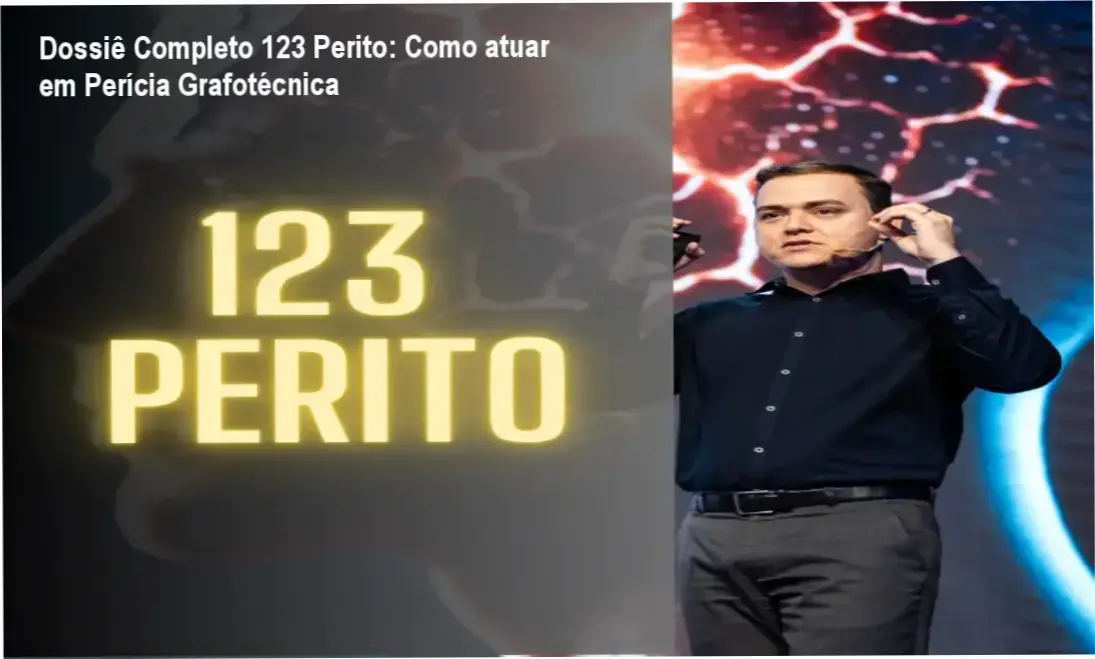 Microscópio digital incluso no curso 123 Perito, mostrando a ferramenta prática para perícia grafotécnica