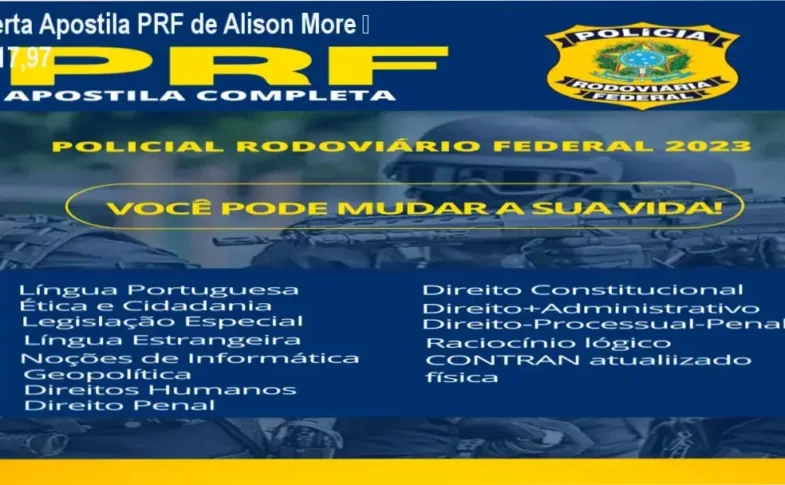 Apostila PRF de Alison More – confiança e autoridade para concurso PRF
