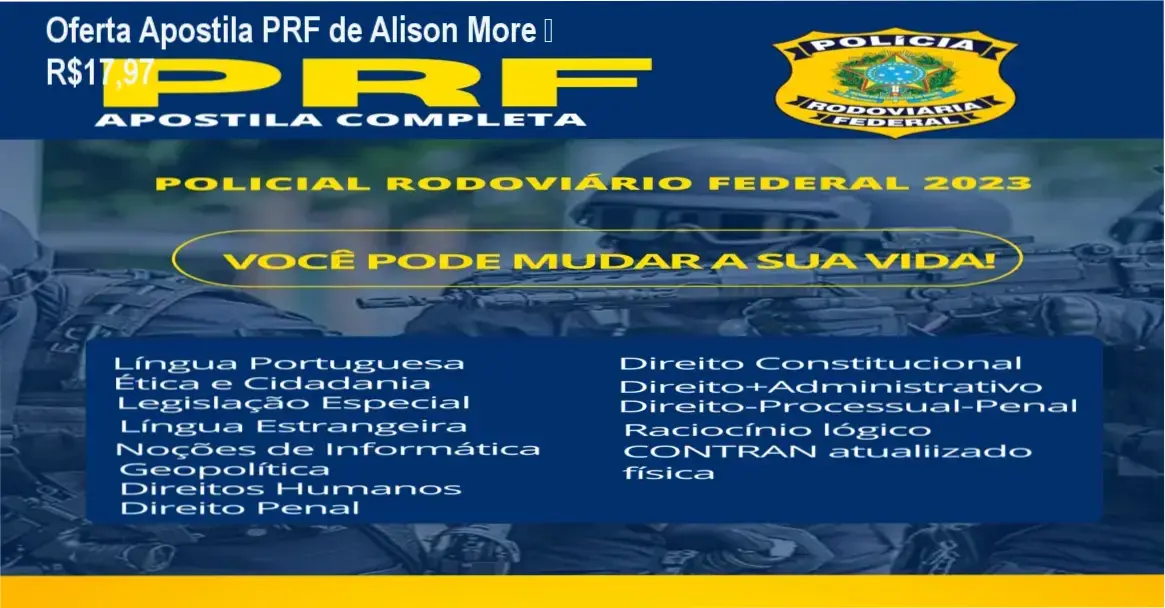 Apostila PRF de Alison More – confiança e autoridade para concurso PRF