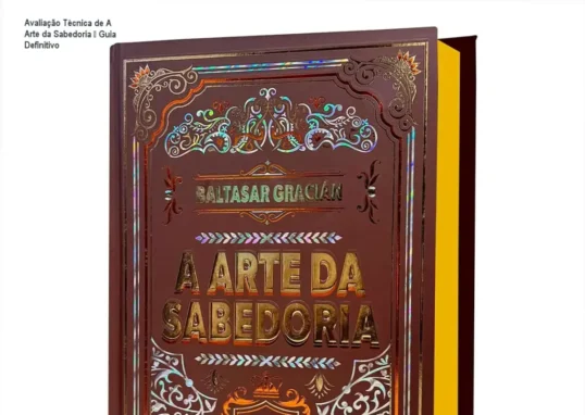 Capa dura luxuosa do livro A Arte da Sabedoria de Baltasar Gracián, destaque premium para leitores de filosofia prática