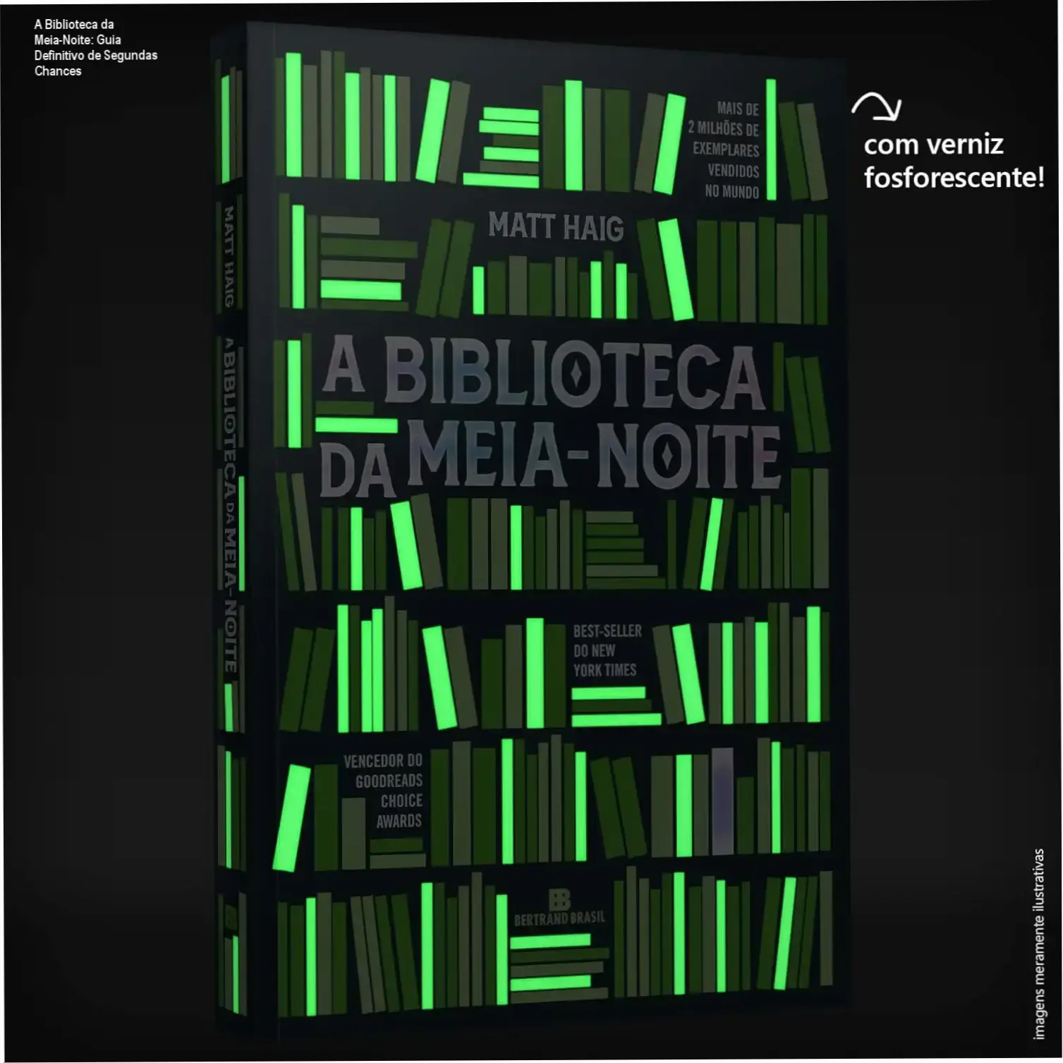 Capa do livro A Biblioteca da Meia-Noite de Matt Haig, mostrando a porta da biblioteca que simboliza escolhas infinitas