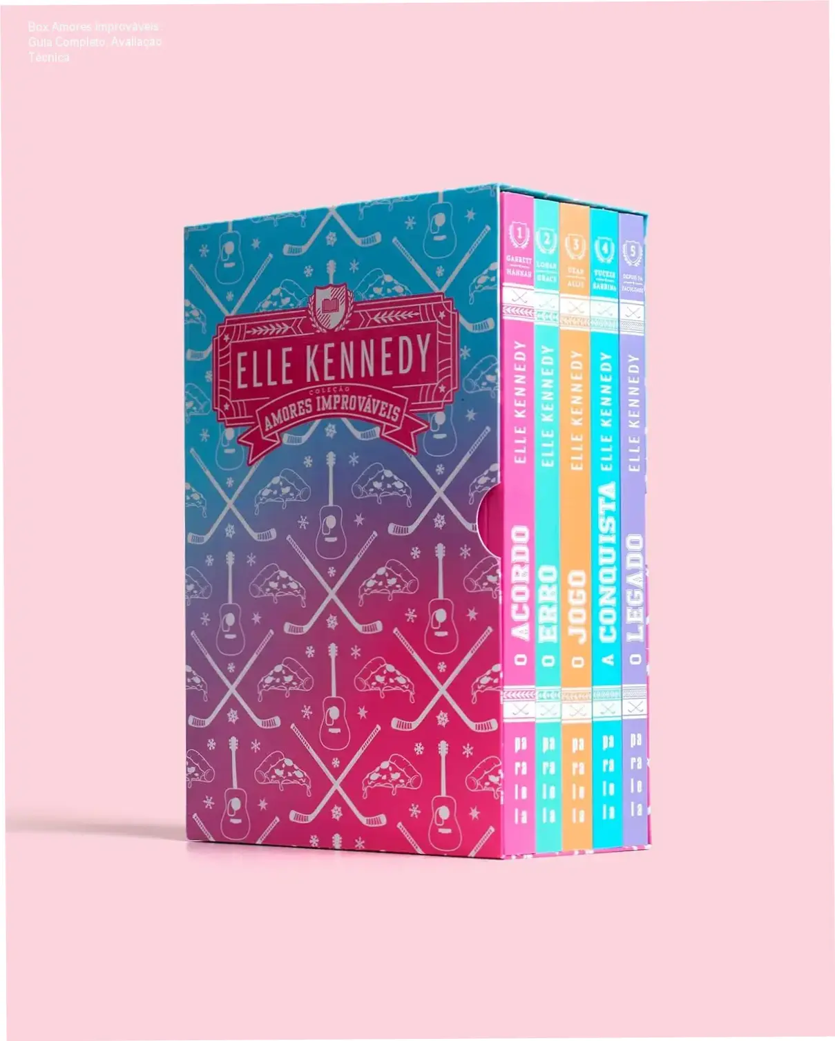 Capa do box Amores Improváveis com capas exclusivas e acabamento de dupla lombada