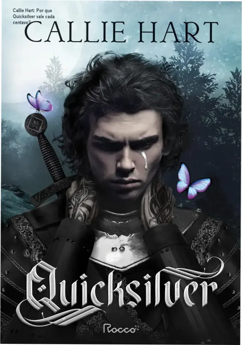 Capa do livro Quicksilver, de Callie Hart, mostrando cenário fantástico com elementos de alquimia