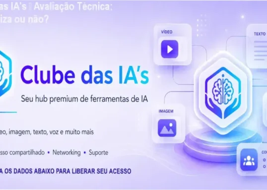 Tela mostrando o painel centralizado do Clube das IA's com ferramentas de IA integradas