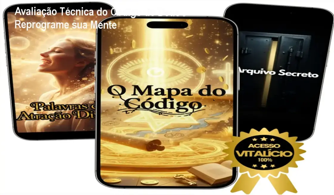 Capa do curso O Código de Deus mostrando mapa de reprogramação mental