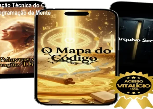 Tela do curso Código de Deus mostrando mapa estruturado de reprogramação mental