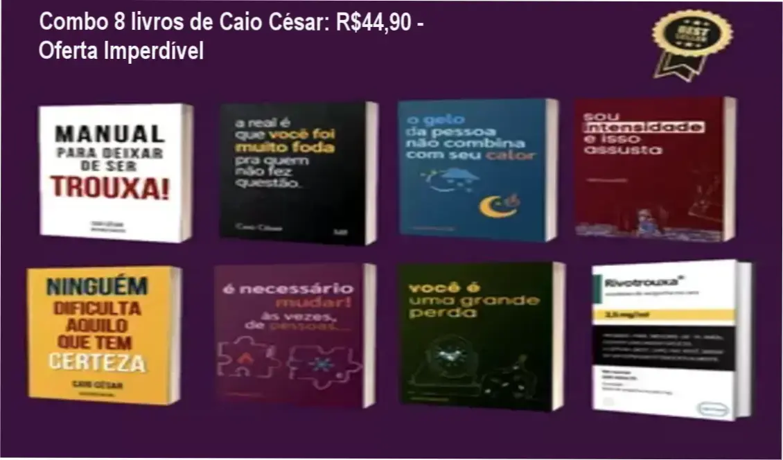 Combo de 8 livros de Caio César com oferta especial e desconto