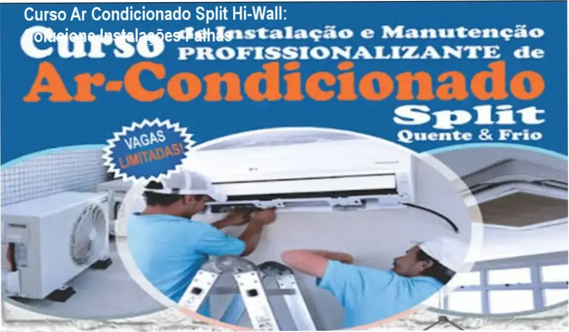Tela do curso de ar condicionado split Hi-Wall mostrando módulo de instalação prática