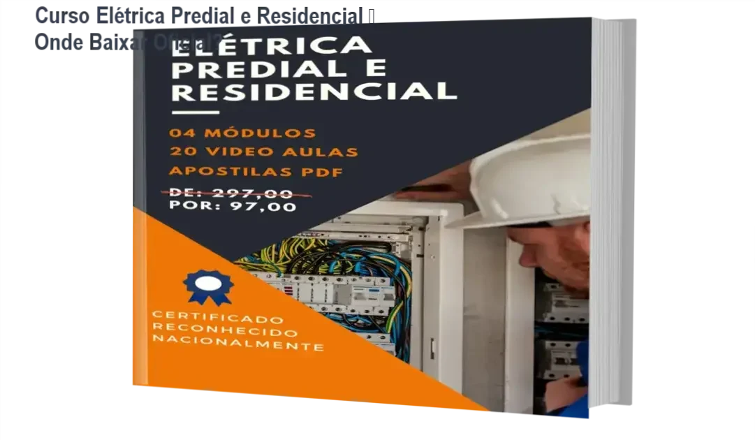 Tela do portal oficial mostrando download do Curso Elétrica Predial e Residencial