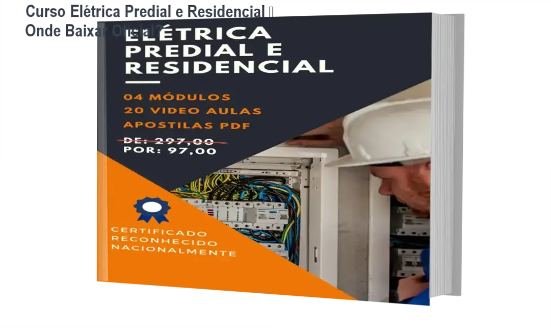 Tela do portal oficial mostrando download do Curso Elétrica Predial e Residencial