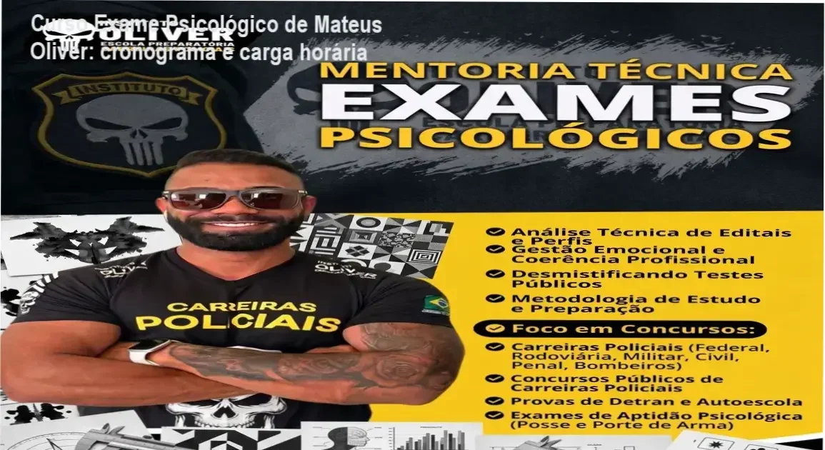 Curso Exame Psicológico - Mateus Oliver | cronograma e carga horária