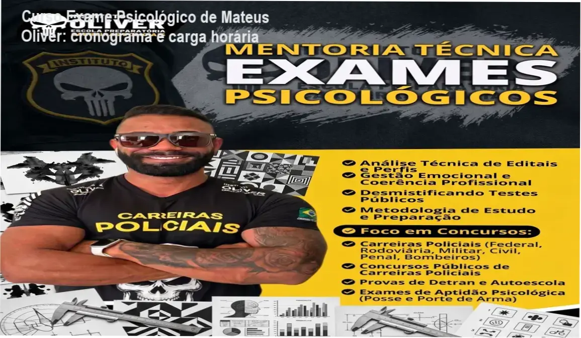 Curso Exame Psicológico - Mateus Oliver | cronograma e carga horária