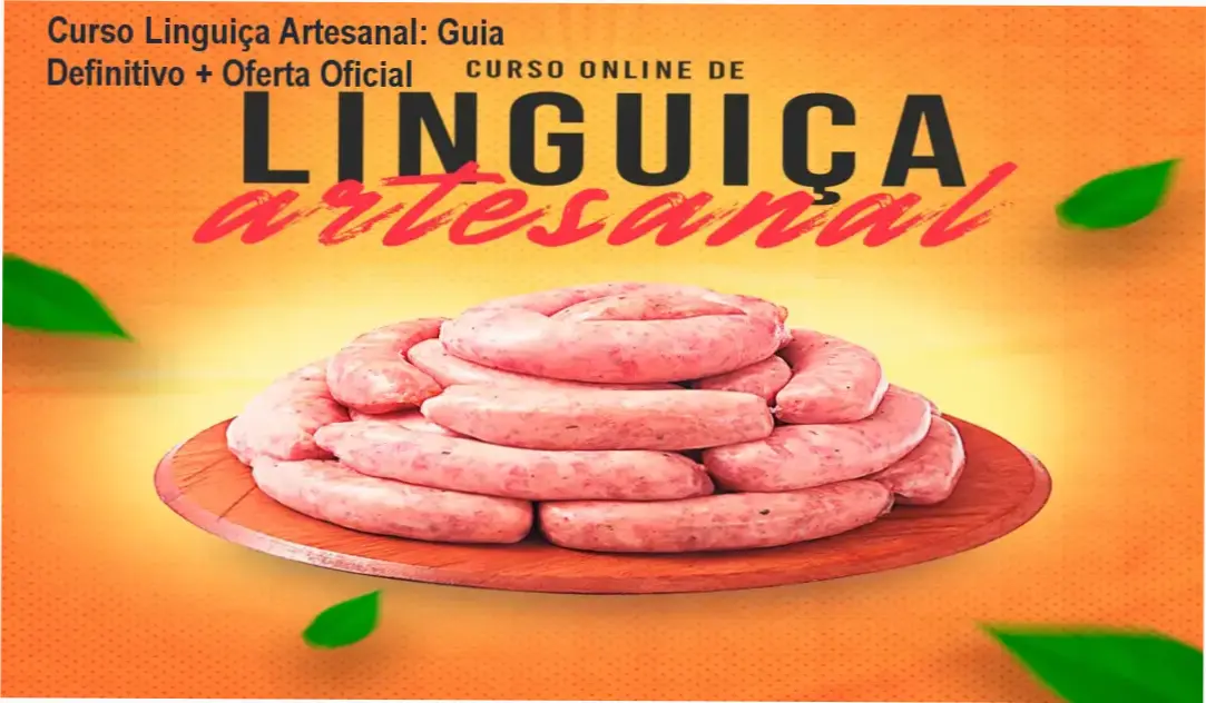 Imagem promocional do Curso Linguiça Artesanal com destaque para bônus e oferta oficial
