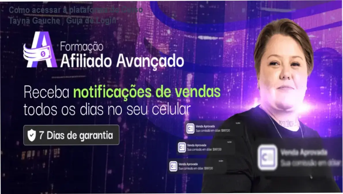Curso Taynã Gauche login – acesso à área de membros da plataforma