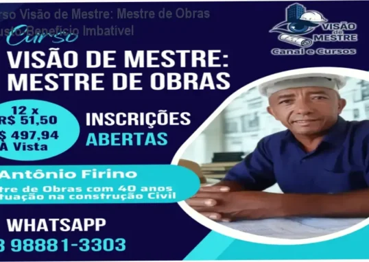 Curso Visão de Mestre: Mestre de Obras – garantia de reembolso de 7 dias