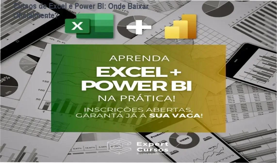 Tela mostrando página oficial de download dos Cursos de Excel e Power BI