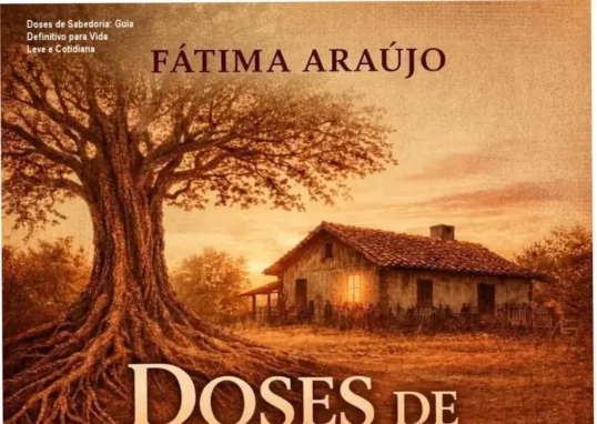Capa do livro Doses de Sabedoria mostrando família unida e dicas de leveza cotidiana