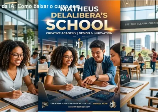 Captura de tela mostrando a página oficial de download da Escola da IA com detalhes de acesso vitalício