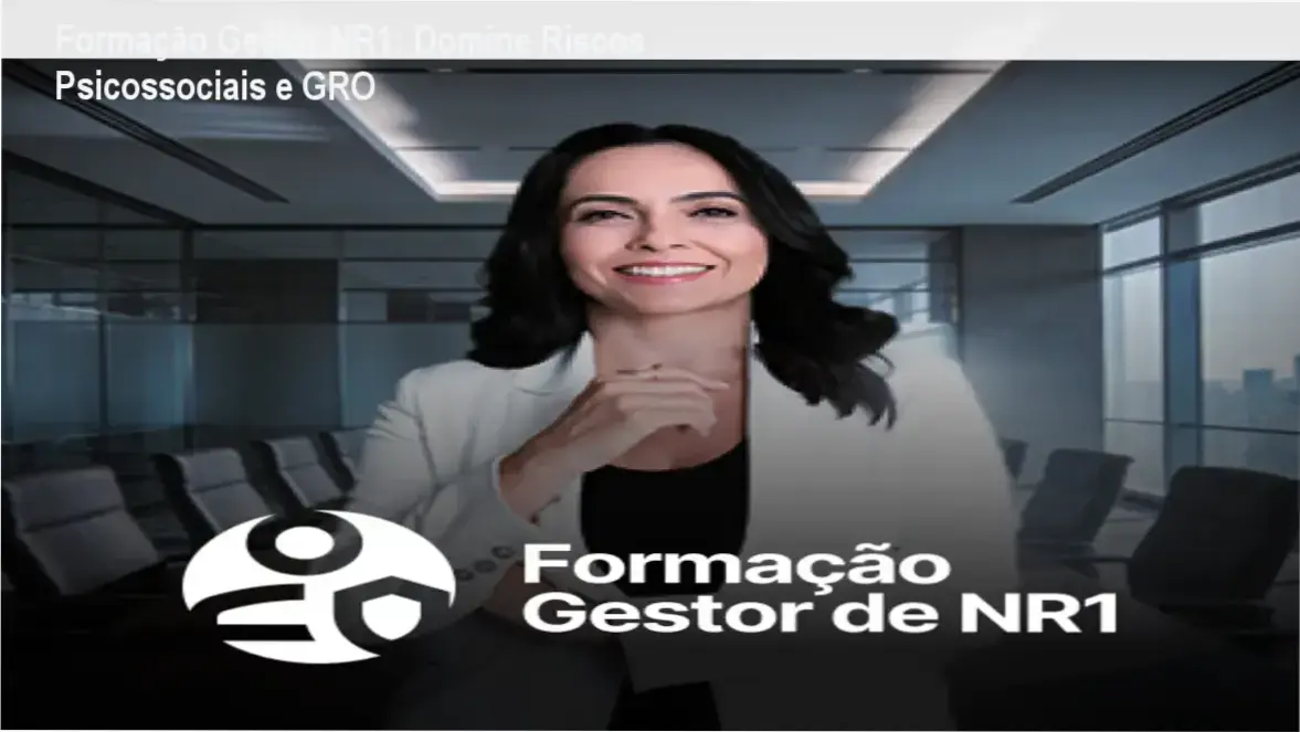 Capa da Formação Gestor de NR1 de Izabella Camargo sobre saúde mental e riscos psicossociais