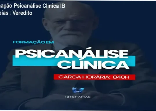 Banner da Formação em Psicanálise Clínica IB Terapias destacando certificação reconhecida e descontos especiais