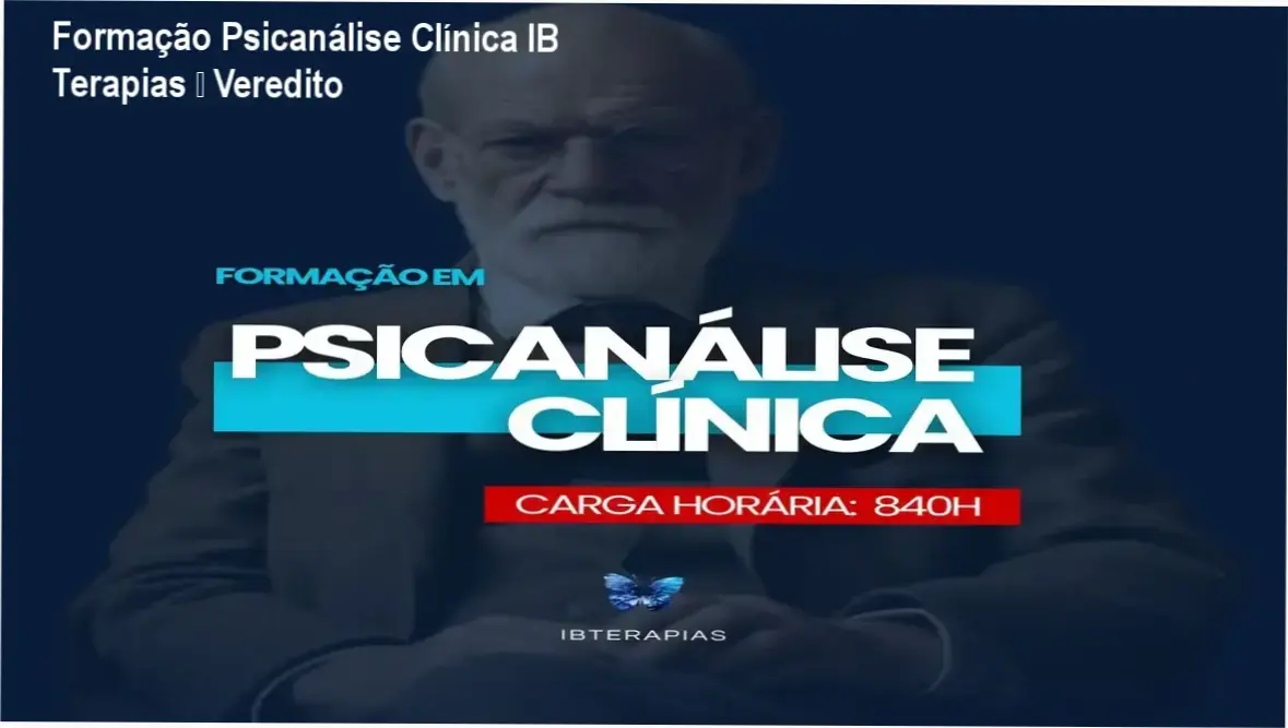 Banner da Formação em Psicanálise Clínica IB Terapias destacando certificação reconhecida e descontos especiais