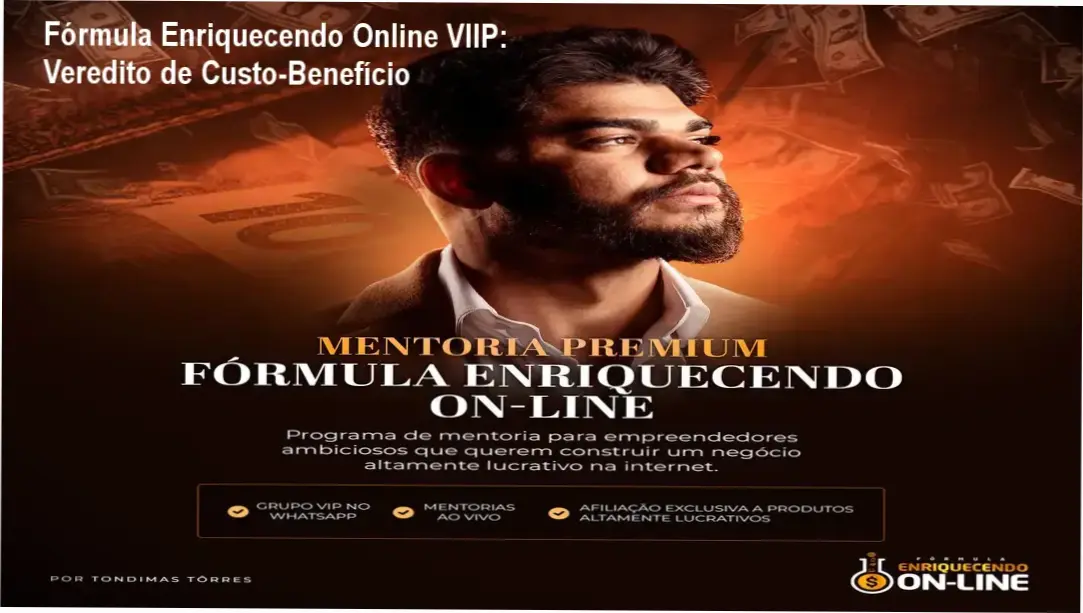 Fórmula Enriquecendo Online VIIP de Tondimas Torres mostrando resultados de vendas via WhatsApp