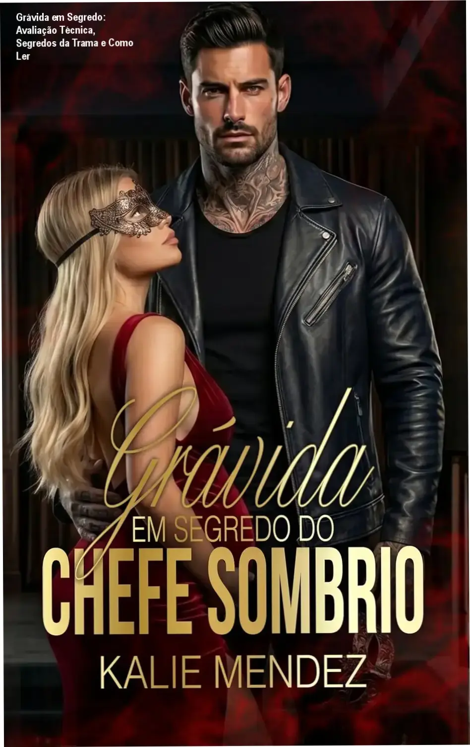 Capa do eBook Grávida em Segredo do Chefe Sombrio, mostrando a protagonista em traje de servente com sombras misteriosas ao fundo