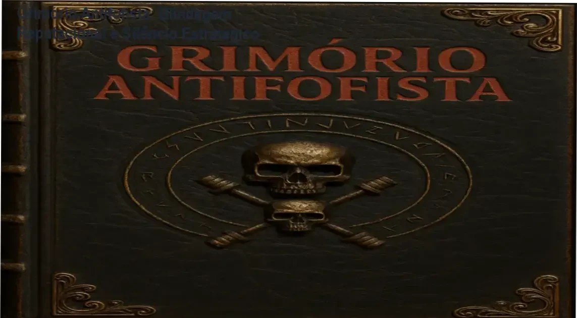 Capa do Grimório Antifofista mostrando símbolo de silêncio e blindagem reputacional