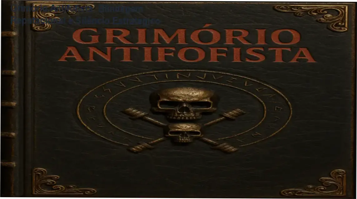 Capa do Grimório Antifofista mostrando símbolo de silêncio e blindagem reputacional