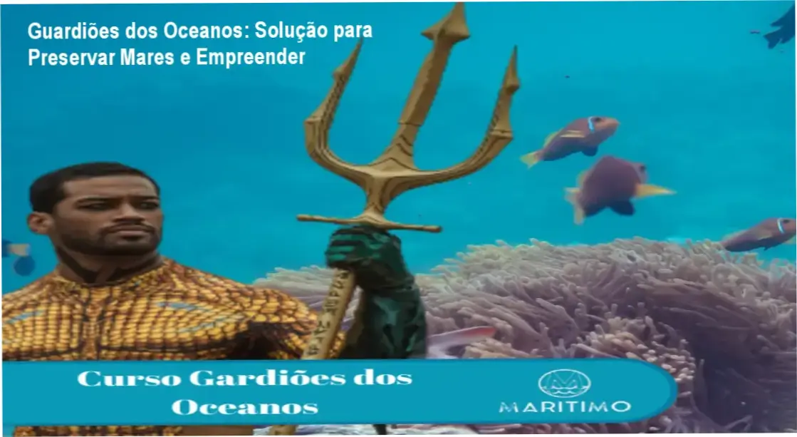 Imagem do curso Guardiões dos Oceanos mostrando mergulhador analisando coral