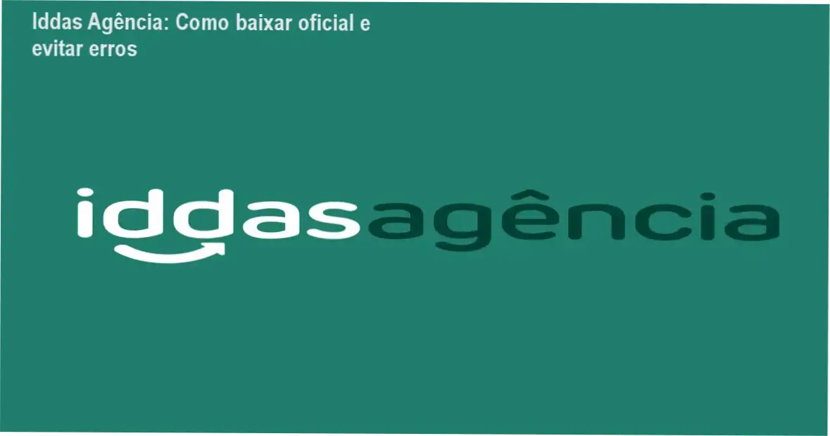 Captura de tela mostrando a página oficial de download do Iddas Agência