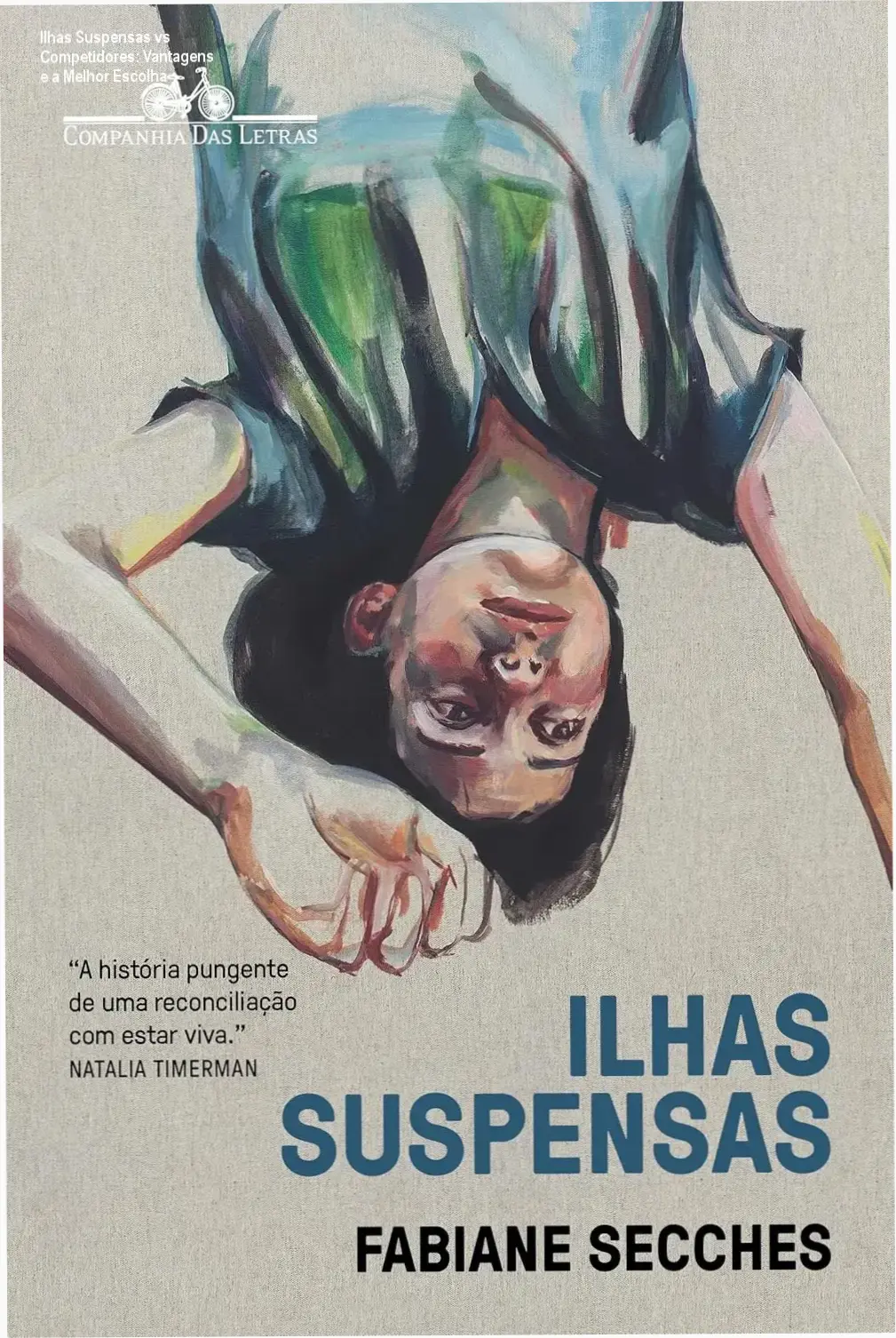 Capa do livro Ilhas Suspensas destacando sua narrativa híbrida e temas de imigração e luto