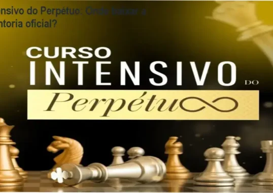 Tela mostrando o acesso ao curso Intensivo do Perpétuo com indicações de download oficial