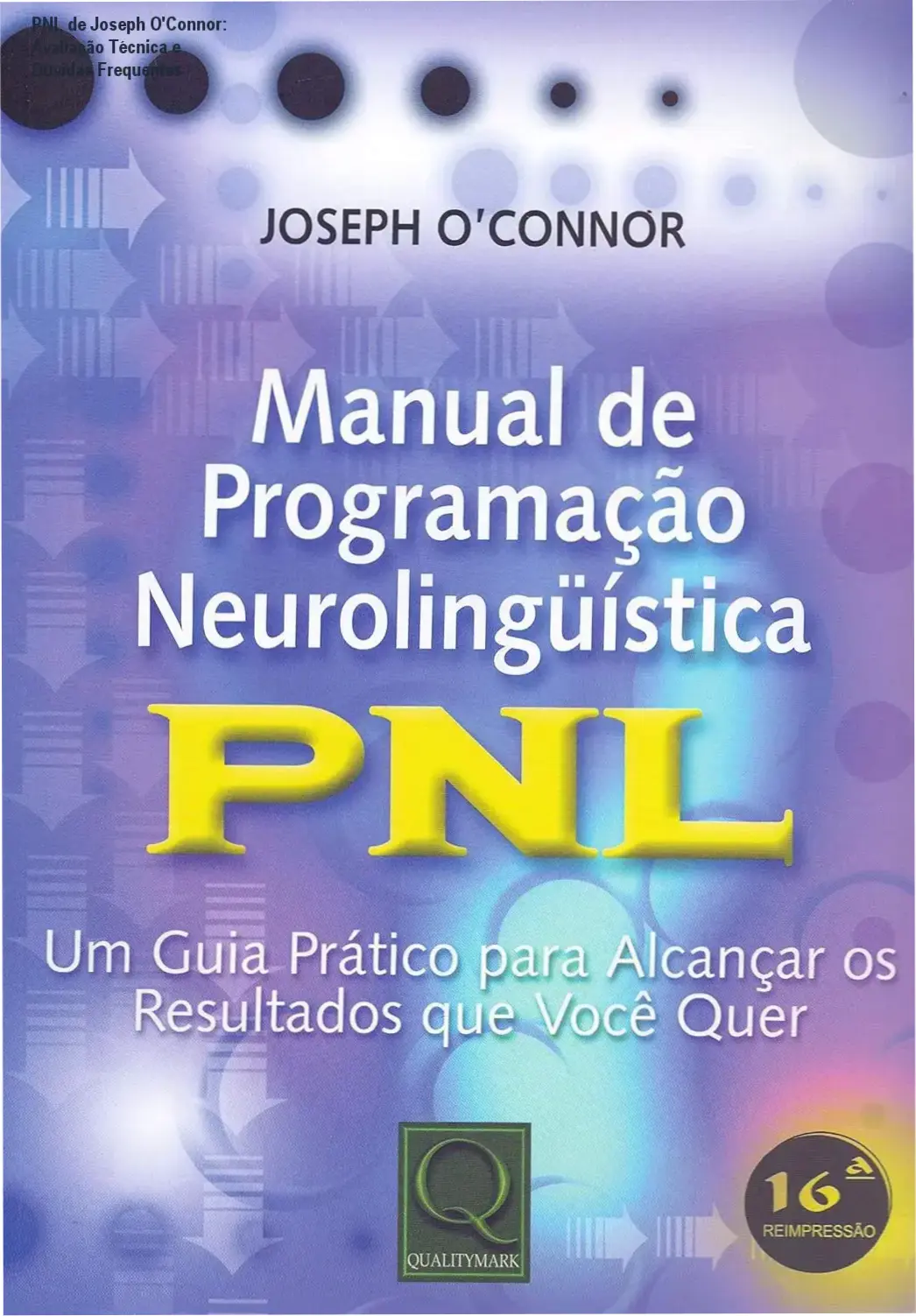 Capa do livro Manual de Programação Neurolinguística de Joseph O'Connor