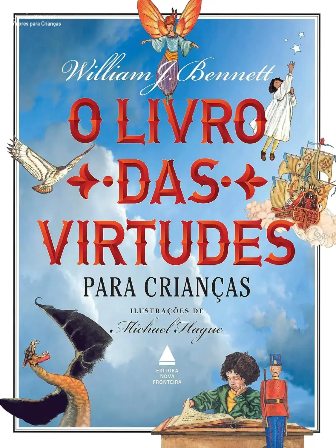 Capa dura do Livro das Virtudes para crianças com ilustrações de Michael Hague