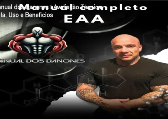 Capa do curso Manual dos Danones mostrando tópicos de hormônios e performance física