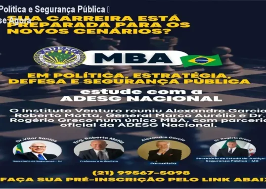 Capa do MBA em Política, Estratégia, Defesa e Segurança Pública, curso gravado