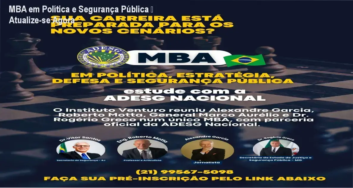 Capa do MBA em Política, Estratégia, Defesa e Segurança Pública, curso gravado