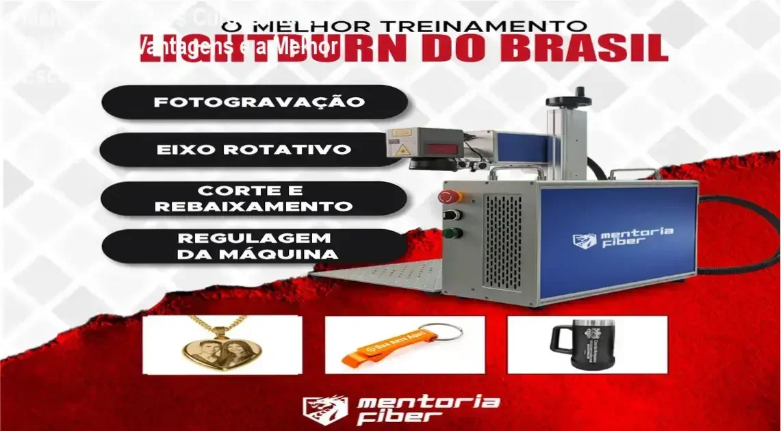 Comparativo visual entre Mentoria Fiber Lightburn e cursos gratuitos mostrando vantagens