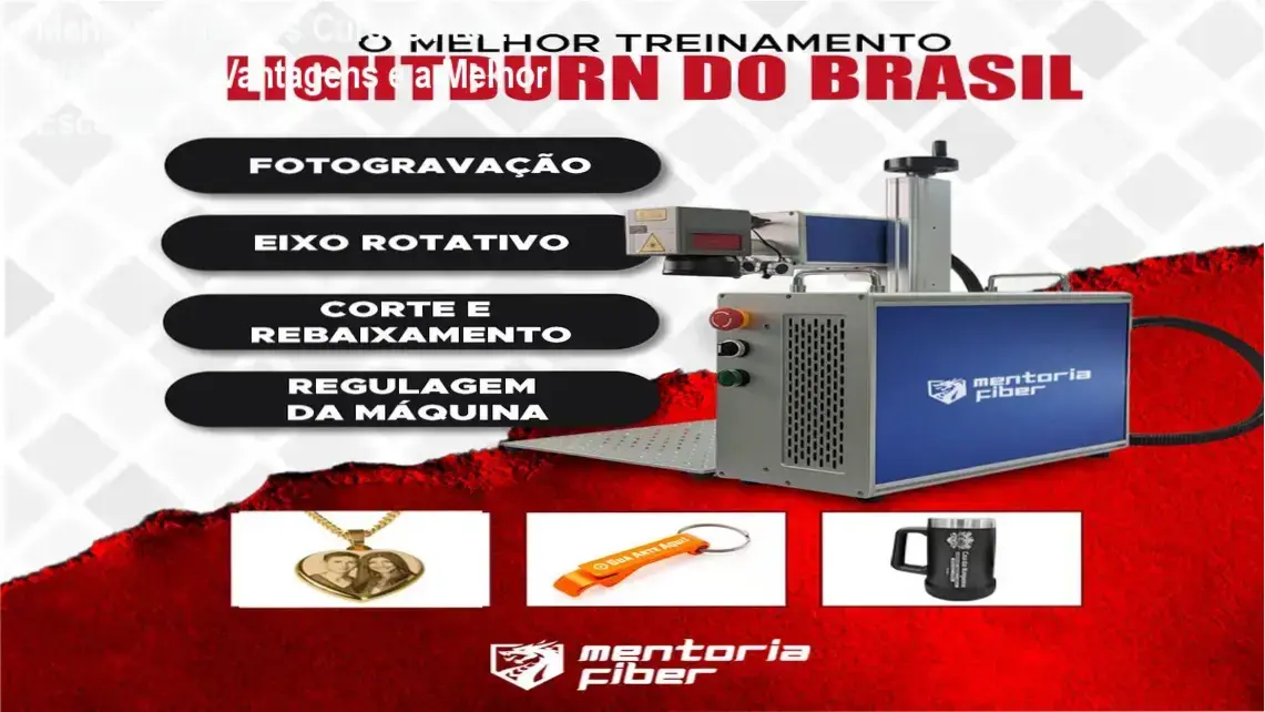 Comparativo visual entre Mentoria Fiber Lightburn e cursos gratuitos mostrando vantagens