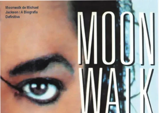 Capa dura do livro Moonwalk de Michael Jackson, biografia em inglês