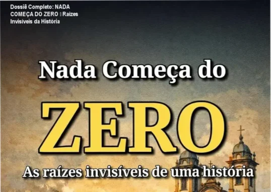 Capa do livro NADA COMEÇA DO ZERO mostrando raízes invisíveis que sustentam a história