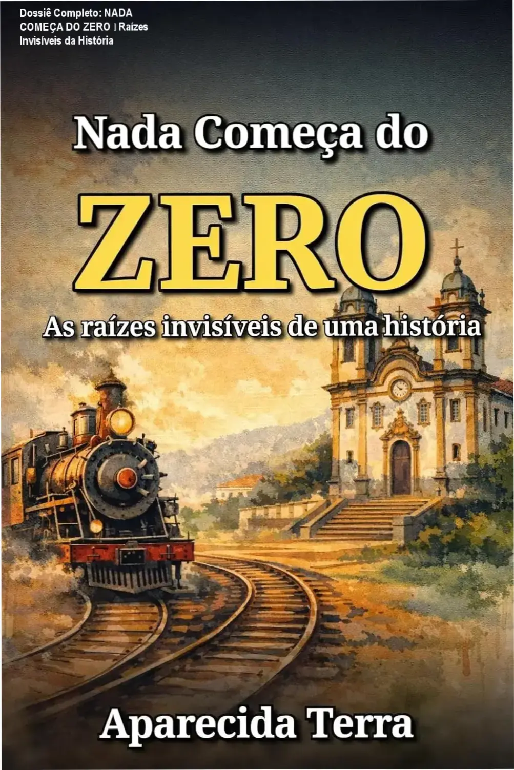 Capa do livro NADA COMEÇA DO ZERO mostrando raízes invisíveis que sustentam a história