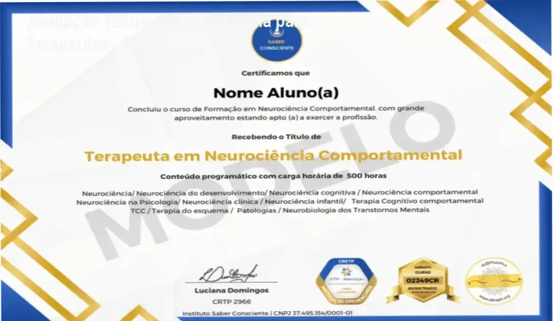 Neurociência Comportamental para Terapeutas – investimento R$397, acesso vitalício