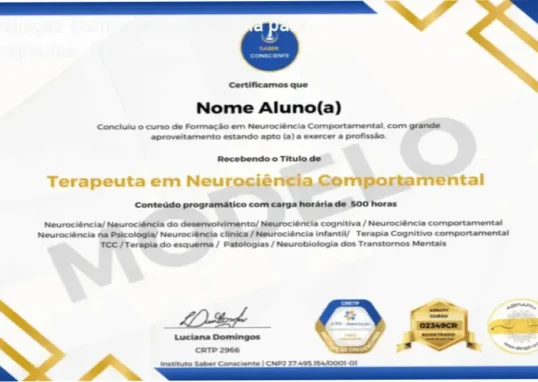 Neurociência Comportamental para Terapeutas – investimento R$397, acesso vitalício