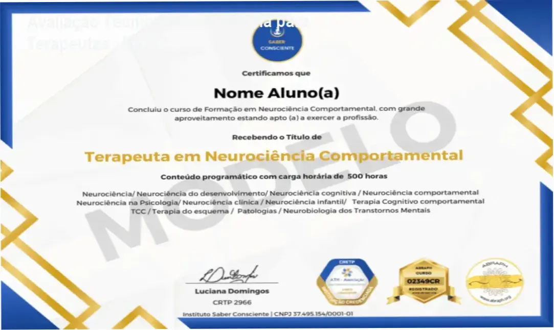 Neurociência Comportamental para Terapeutas – investimento R$397, acesso vitalício