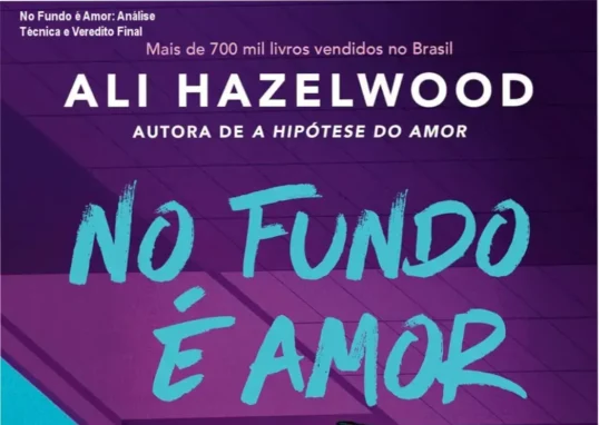 Capa do livro No Fundo é Amor ao lado de gráficos comparativos de romance esportivo