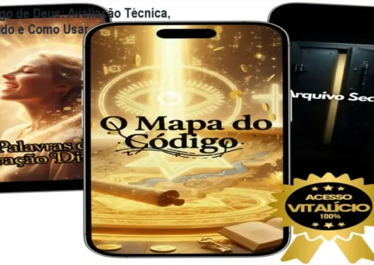 Capa do curso O Código de Deus com acesso vitalício, mostrando mapa de reprogramação mental.
