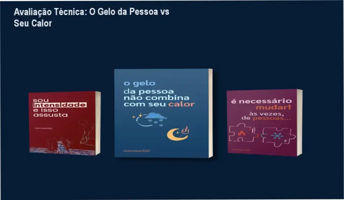 Capa do eBook mostrando fogo e gelo representando intensidade e indiferença em relacionamentos